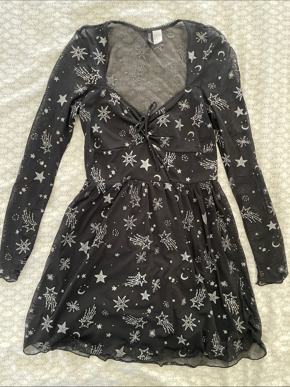 H&M Divided Glittery Mesh Star & Moon Dress